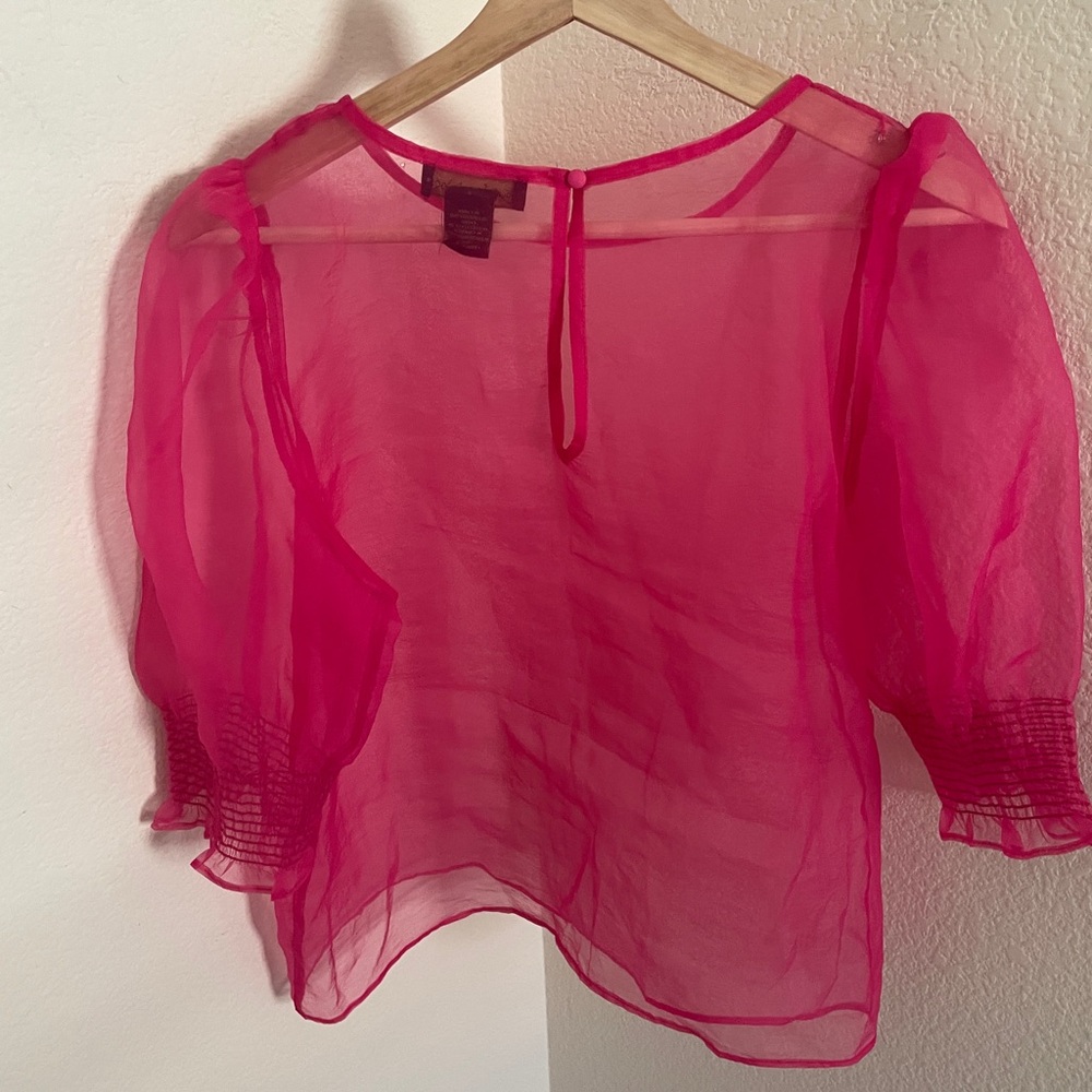 House of Harlow 1960 Pink Sheer Blouse - Picture 7 of 8